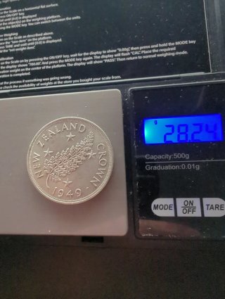 Nueva Zelanda 1 Corona 1949 Plata