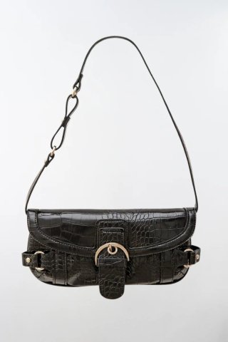 Bolso Morado Textura Cocodrilo