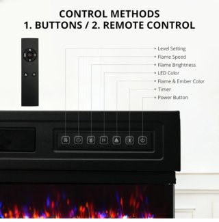 Chimenea Eléctrica 36 Calefacción 1000W/2000W