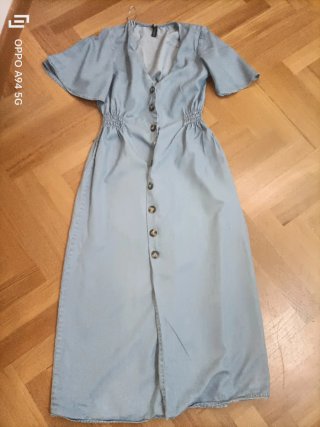 Vestido largo de mezclilla Zara
