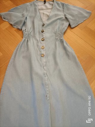 Vestido largo de mezclilla Zara