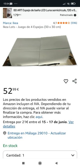 8 Espejos IKEA LOTS 30x30 cm