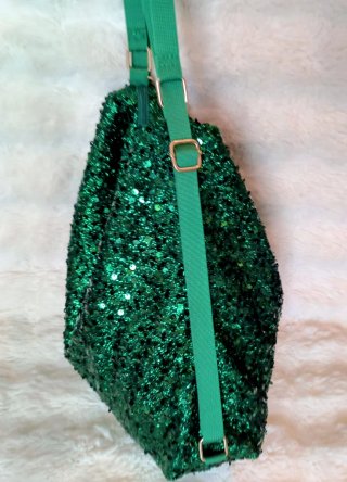 Borsa Paillettes Verde Smeraldo