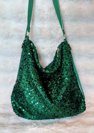Borsa Paillettes Verde Smeraldo