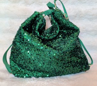 Borsa Paillettes Verde Smeraldo