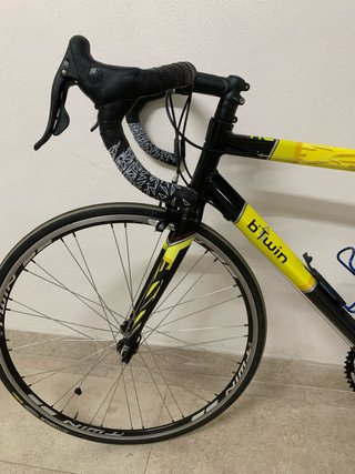 Bicicleta Carretera BTWIN HC Carbon Negra/Amarilla