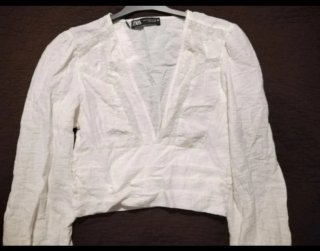 Blusa Crop Zara Blanca Talla XS
