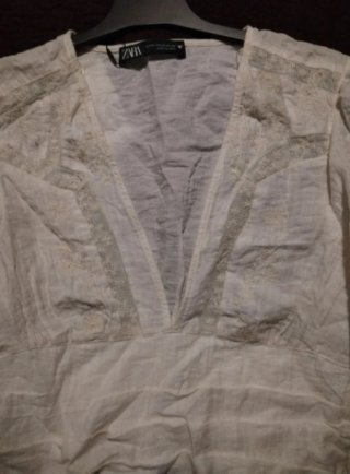 Blusa Crop Zara Blanca Talla XS