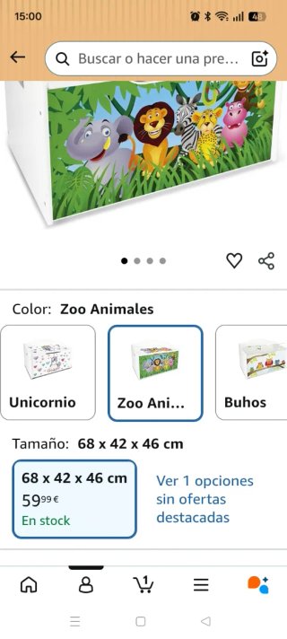 Baúl Infantil Madera Leomark Animales