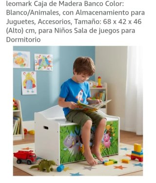 Baúl Infantil Madera Leomark Animales