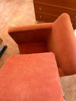 Butaca naranja de tela