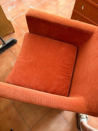 Butaca naranja de tela