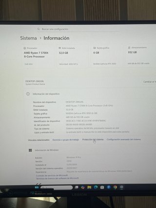 PC Gaming AMD Ryzen 7 5700X 8 núcleos RTX 3050