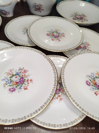 LIMOGES Vajilla Vintage Flores Porcelana