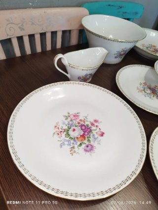 LIMOGES Vajilla Vintage Flores Porcelana
