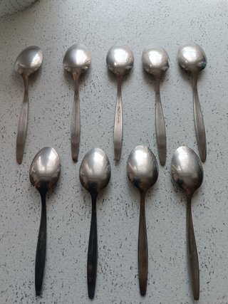 Servizio 9 cucchiaini acciaio inox 18/10 vintage