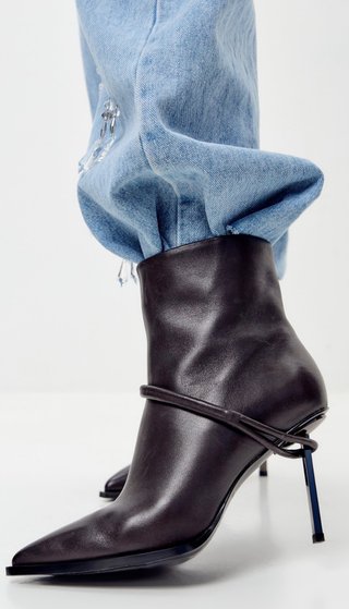 Botines Stiletto Loop Marrón Talla 38
