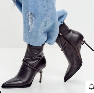Botines Stiletto Loop Marrón Talla 38