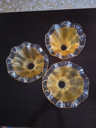 3 tulipas de cristal antiguas