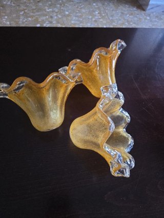 3 tulipas de cristal antiguas