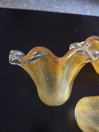 3 tulipas de cristal antiguas