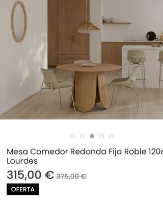 Mesa Comedor Redonda Roble 120cm Noryk Home