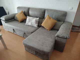 Sofá Chaiselongue Gris Cemento