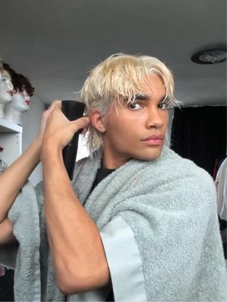 Peluca Mullet Hombre Rubio
