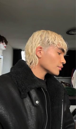 Peluca Mullet Hombre Rubio