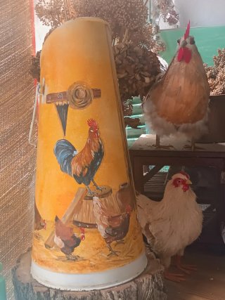 Carbonera holandesa pintada a mano paragüero