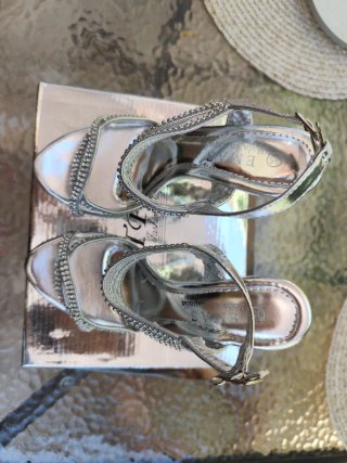 Sandalias de fiesta plateadas