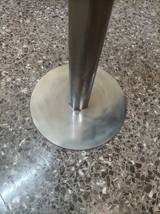 Barra alta madera negra pie acero inoxidable