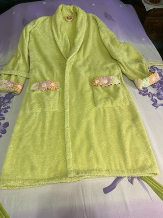 Accappatoio vintage spugna fiori