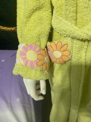 Accappatoio vintage spugna fiori