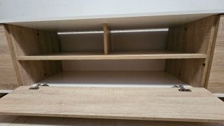 Mueble TV nórdico moderno blanco y madera
