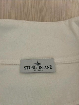 Sudadera Stone Island Blanca Media Cremallera