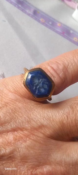 Anello sigillo afghano lapislazzuli oro