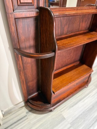 Mueble recibidor madera maciza bastonera