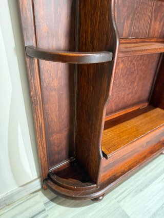 Mueble recibidor madera maciza bastonera