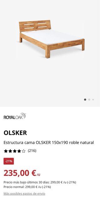 Estructura cama 150cm madera NUEVA