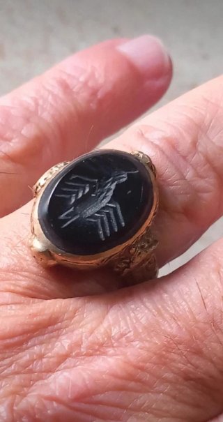 Anello sigillo afghano con incisione