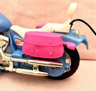 Moto Barbie tipo Harley Davidson azul