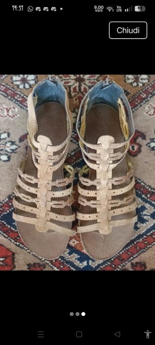 Sandali gladiatore pelle camoscio stile boho