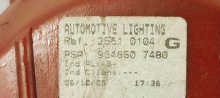 FARO ANTINIEBLA TRASERO IZQUIERDO PEUGEOT 407 SW