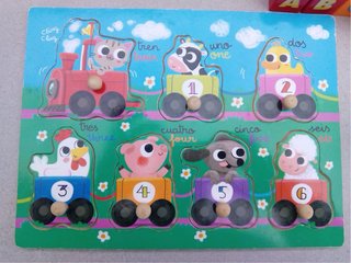 Lote Juguetes Niños Tren Bloques Puzzle Gatos