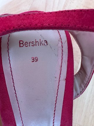 Bershka Tacones Plataforma Rojo Fucsia