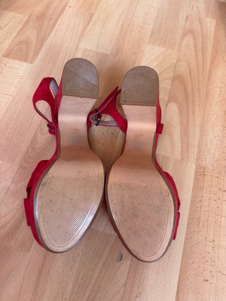 Bershka Tacones Plataforma Rojo Fucsia