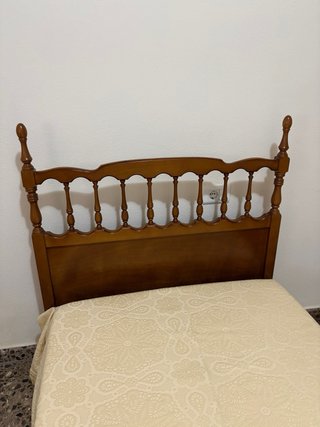 Cama individual madera con cabecero