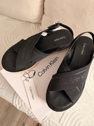 Sandalias Plataforma Calvin Klein Negras Talla 38
