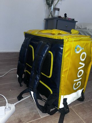 Mochila repartidor de comida.
